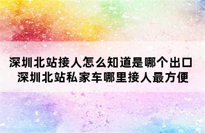 深圳北站接人怎么知道是哪个出口 深圳北站私家车哪里接人最方便
